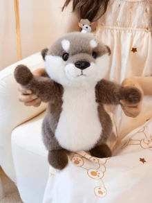 POKOJA LAND 可爱水獭造型毛绒玩具，填充水獭，触感柔软，非常适合作为送给女朋友的礼物，是女孩的理想之选，生日、节日、派对礼物，毛绒玩具收藏装饰品 - 彩色 - 查看 6