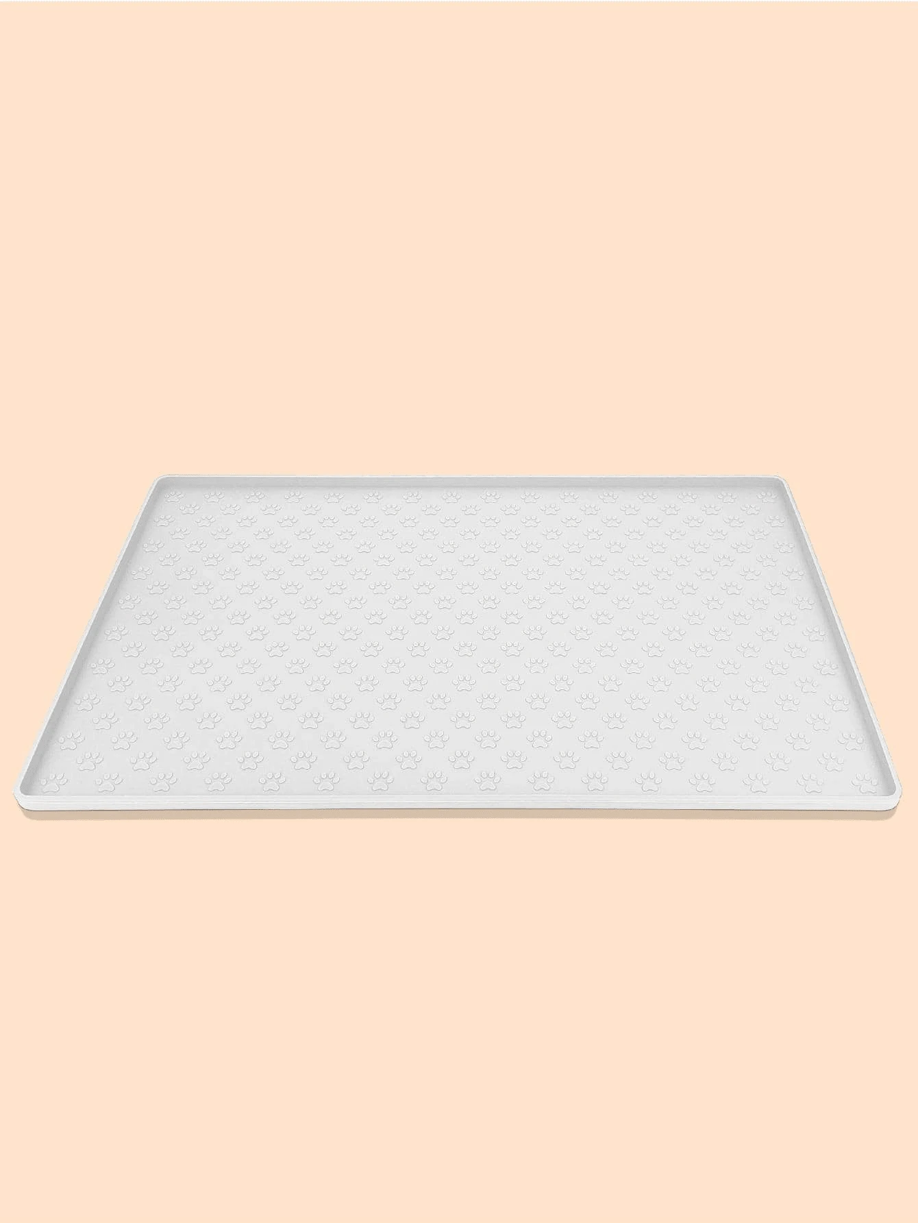 Silicone Many Paw Prints Pet Placemat - White - View 1