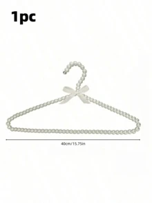 1/2/5/10pcs Pearl Beaded Bow Clothes Hanger, 40cm Plastic Clothes Rack, Pearl Dress Pants Coat Hangers For Adult Clothes,Princess Clothespins Wedding Dress Hanger - White 40cm - View 10