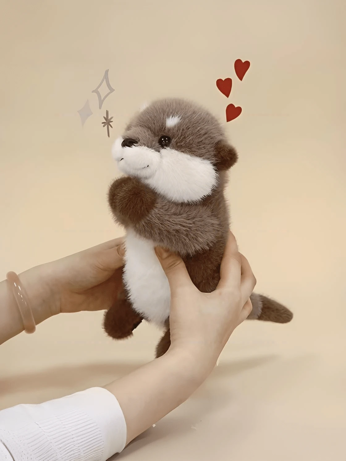 POKOJA LAND Juguete de peluche con forma de nutria linda, nutria de peluche, tacto suave de peluche, muy adecuado como regalo para novias, ideal para niñas, cumpleaños, fiestas, regalos, decoraciones de colección de peluches