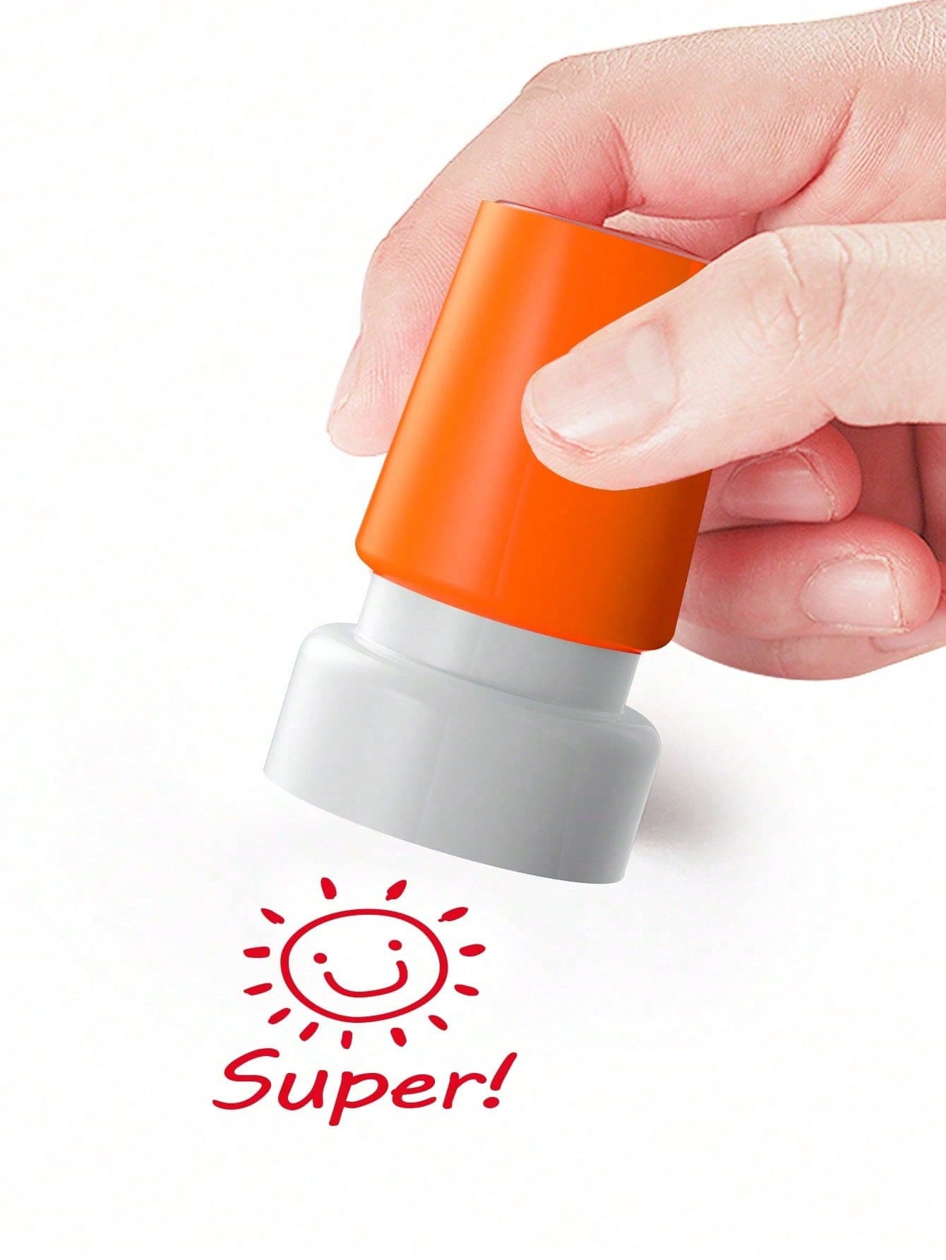 1pc Children's Teacher Daily Teaching Round Sticker - Orange - View 1