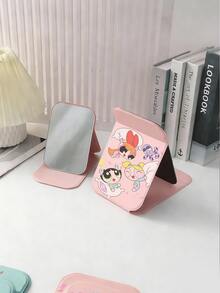 Cartoon Anime Series, Foldable Bathroom Mirror, Lightweight, Ultra-Thin, Portable Handheld Mirror, Durable Polyurethane Leather Material, Suitable For Various Occasions And Everyone, Square Foldable Design For Easy Carrying, Suitable For Valentine's Day Gifts, New Year Gifts, New Year Gifts, Gifts For Girlfriends, Holiday Gifts - Multicolor - View 5