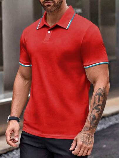 Playeras Polo de Hombre Manga Corta Look Casual Ajuste Deportivo Estilo Basico Moda de Ropa Hombre