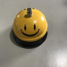 1 Pc Call Bell Desk Bell For Service Diameter Smile Face Service Bell For Desk School Bell With Metal Anti Rust Construction Front Desk Bell For Hotel Restaurant Office School - Multicolor - View 2