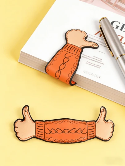 Joivida Cute Thumbs-Up Shaped PU Leather Magnetic Bookmarks Creative Magnet Clips For Notebooks & Books Page Markers