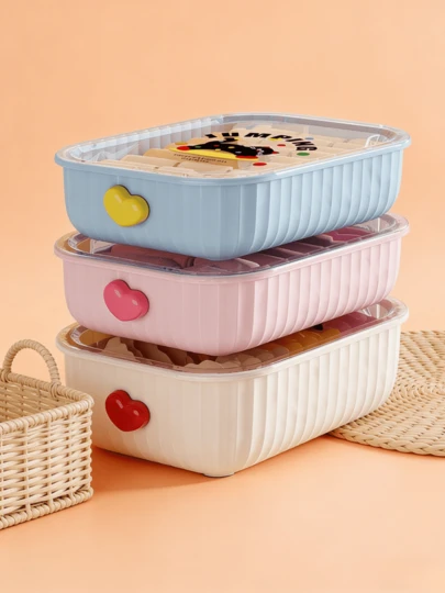 Joivida Dopamine Color Block Underwear Storage Box With Compartments, Household Closet Drawer Organizer, Socks & Underpants Classification Container, Desktop Dormitory Storage Organizer