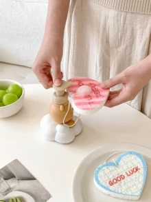 Joivida 多巴胺色木浆棉洗碗海绵，美观的INS风格厨房清洁湿巾，多用途清洁刷，适用于餐具、水果、蔬菜和炉灶，吸水性强，防油，易于清洁，宿舍和租房必备清洁用品 - 彩色 - 查看 6