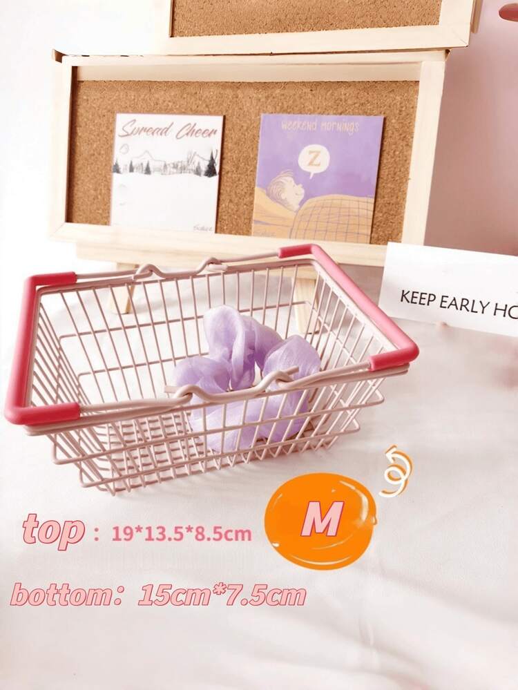 Zazumi Pink Metal Storage Baskets, Japanese Makeup Organizer, Desk & Vanity Jewelry Holder, Gift For Women, Dorm Room Home Decor, Cosmetic & Accessory Display Shelf - Multicolor - View 5