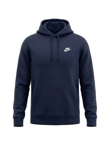 Nike Club Men's Fleece Hoodie Navy Blue - Blue - View 1