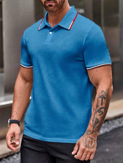 Playeras Polo de Hombre Manga Corta Look Casual Ajuste Deportivo Estilo Basico Moda de Ropa Hombre
