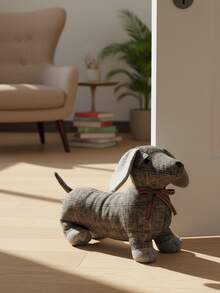 Cirelle 布艺沙填充狗猫门挡/家居装饰，黄色/橙色/灰色腊肠犬图案，带背心，可保持门敞开，礼品之选，宠物爱好者 - 彩色 - 查看 5