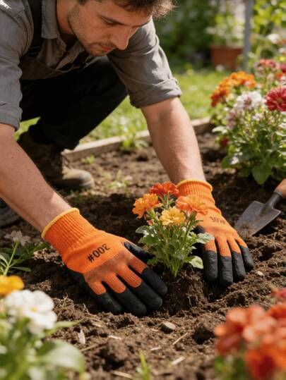 男士冬季工作手套（4双装）防水尼龙材质，保暖内衬，防滑耐寒，耐磨可水洗，重型设计，抓握牢固，适用于建筑、园艺、徒步、露营、滑雪、铲雪、重工业等日常寒冷天气工作。