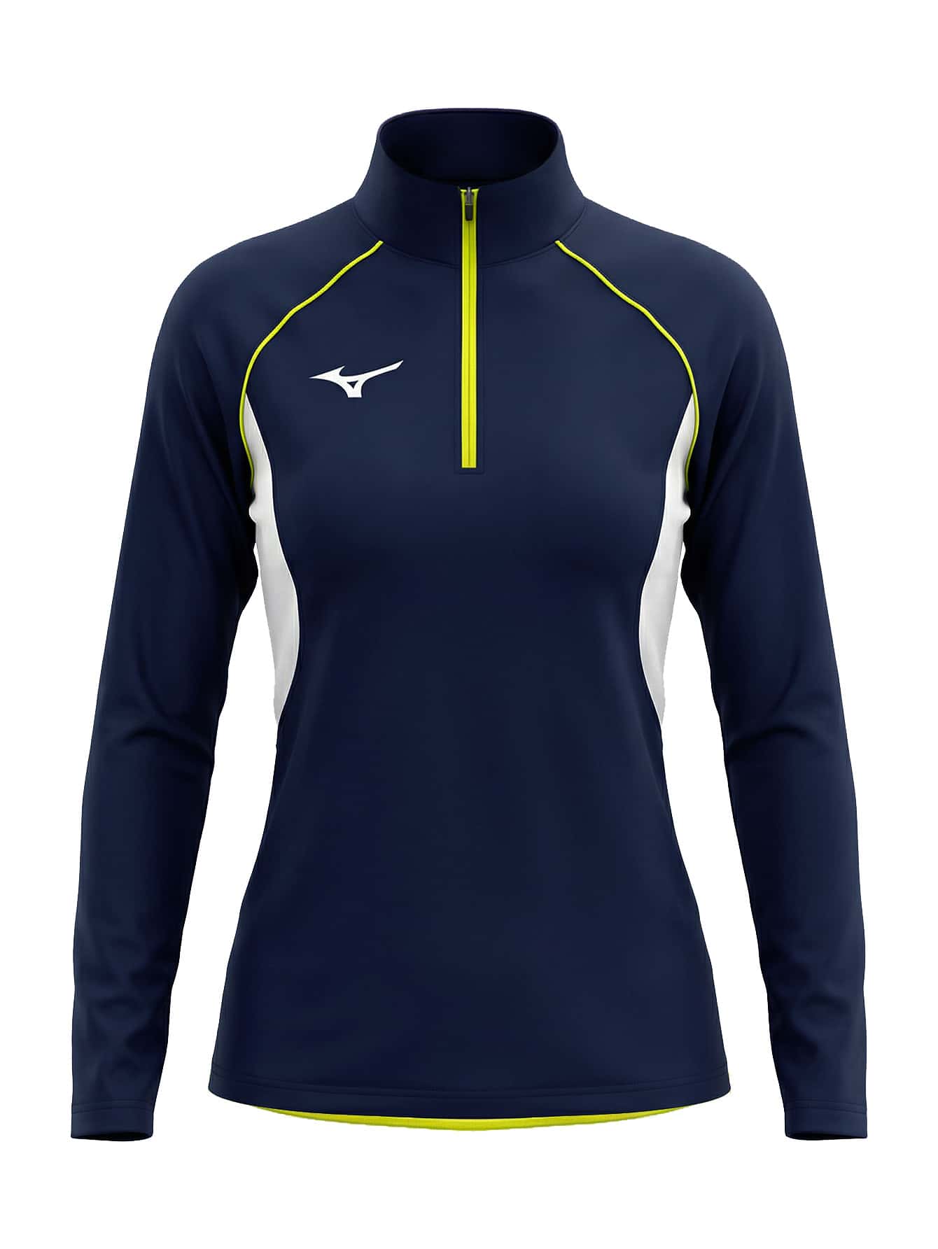 Mizuno Women's Sports Quarter-Zip Long Sleeve Navy - Navy Blue - View 1