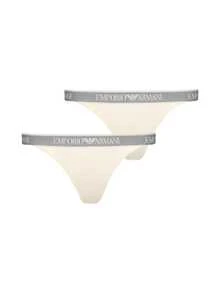 Armani 2 Pack Women's Thong - Ivory/Ivory - View 1
