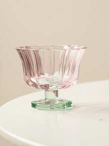 1pc Yogurt Flower Vase Shape Glass Cup, Sweet Dessert/Ice Cream/Yogurt Cup, High-Quality Milk/Juice Glass Cup - Multicolor - View 14