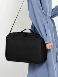 1个新款牛津布化妆包，女士防水大容量旅行化妆包，旅行洗漱包，必备礼品收纳包，拉链配件收纳包，指甲包，桌面收纳包，化妆包 - 彩色 - 查看 3