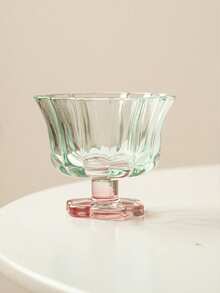 1pc Yogurt Flower Vase Shape Glass Cup, Sweet Dessert/Ice Cream/Yogurt Cup, High-Quality Milk/Juice Glass Cup - Multicolor - View 12