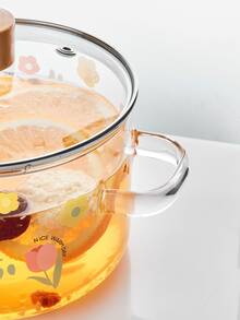 高端硼硅酸盐玻璃烹饪锅 - 仙人掌、郁金香、玫瑰图案 - 适合煲汤、煮面、调味等 - 家用及餐厅皆宜，尤其适合圣诞节、感恩节、万圣节等节日 - 彩色 - 查看 1