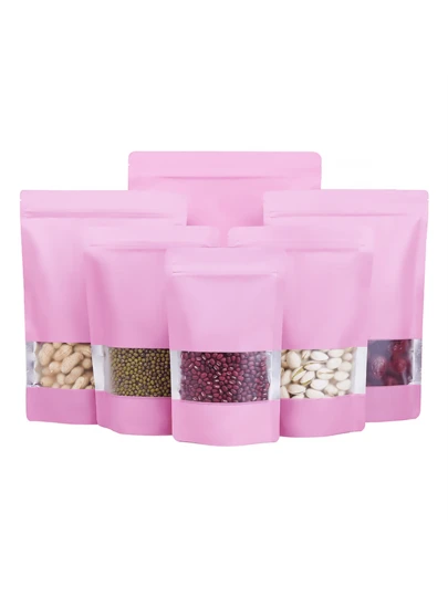 100 túi bao bì có thể đóng mở lại, túi gói quà màu hồng, túi hai mặt chống mùi, túi phẳng đựng thực phẩm, túi mylar mờ, thích hợp cho doanh nghiệp nhỏ - túi hai mặt chống mùi để đựng thực phẩm, túi phẳng, hộp đựng quà sinh nhật, phụ kiện tiệc cưới, thích hợp cho tiệc cưới, sinh nhật, ngày lễ, năm mới, tiệc Valentine.