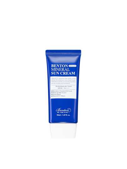  Benton - SKIN FIT MINERAL SUN CREAM (50 Ml) - Lightweight And Moisturizing, Mineral Sun Protection SPF 50 PA++++ For Sensitive Skin, With A Refreshing Aroma Of Rosemary.
