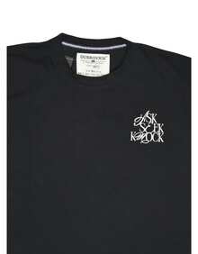 Men's T-Shirt With Printed Back Design - Black - View 3