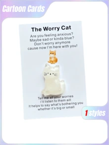 10-Piece Cartoon Pocket Hug & Encouragement Card Set | Heartwarming Cheer-Up Cards For Friends & Family - multicolor - View 1