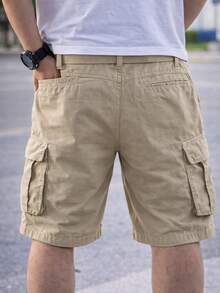 Bermuda Cargo para Hombre Casual Cómoda y Funcional Bolsillos Amplios Ajuste Relajado y Estilo Urbano para verano - Stone - Ver 2