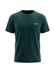 Armani Men's T-Shirt 2 Pack Navy Green - Armani Blue/Pine - View 5