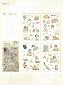 一套6张趣味十足的防水贴纸，适用于日记本、人物贴纸、宠物日记等。 - 彩色 - 查看 12