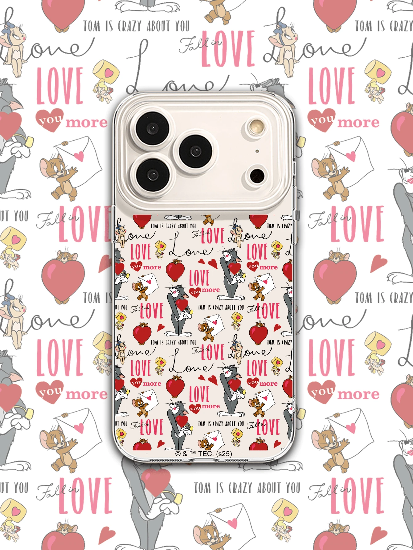 TOM & JERRY X SHEIN Ốp lưng điện thoại TOM & JERRY trong suốt, tối giản, mềm mại, họa tiết hoạt hình, tương thích với iPhone 17/13/14/15/16 Pro, được vẽ tay thủ công, thiết kế chống rơi vỡ, quà tặng ngày lễ cho bạn gái. - Nhiều màu - Xem 1