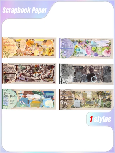 6-Piece Julian's Dream Creative Sticker Set | Cross-Border PET Die-Cut Journal Scrapbooking Supplies