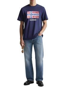 Napapijri Men's T-Shirts Navy Blue - BLU MARINE - View 3