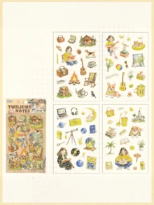 一套6张趣味十足的防水贴纸，适用于日记本、人物贴纸、宠物日记等。 - 彩色 - 查看 4