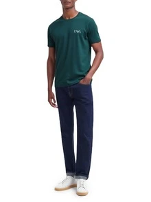 Armani Men's T-Shirt 2 Pack Navy Green - Armani Blue/Pine - View 4