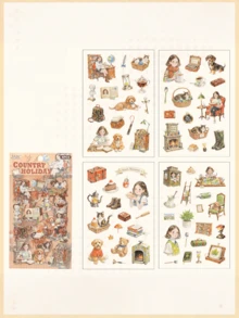 一套6张趣味十足的防水贴纸，适用于日记本、人物贴纸、宠物日记等。 - 彩色 - 查看 5