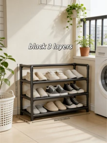 1 chiếc kệ giày 3-4 tầng gắn tay vịn, dung tích lớn, chắc chắn, đơn giản, nhiều tầng chống bụi, thích hợp cho gia đình và ký túc xá. (Kệ đựng giày, kệ đựng giày trong tủ quần áo, kệ đựng giày treo cửa) - Nhiều màu - Xem 6