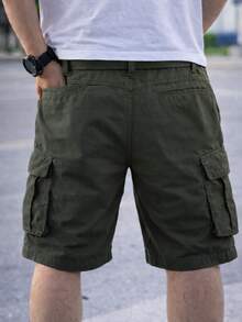 Bermuda Cargo para Hombre Casual Cómoda y Funcional Bolsillos Amplios Ajuste Relajado y Estilo Urbano para verano - Verde Oliva - Ver 2
