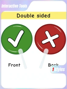 2 件装“是/否”手持答题板 | 小学课堂教学辅助工具，英语问答互动工具，正确/错误回答卡 - 彩色 - 查看 1
