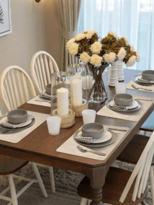 6/4-Piece Leather Placemats - Waterproof - Easy To Clean - Heat Resistant - Non-Slip Placemats Suitable For Indoor And Outdoor Use - Multicolor - View 8