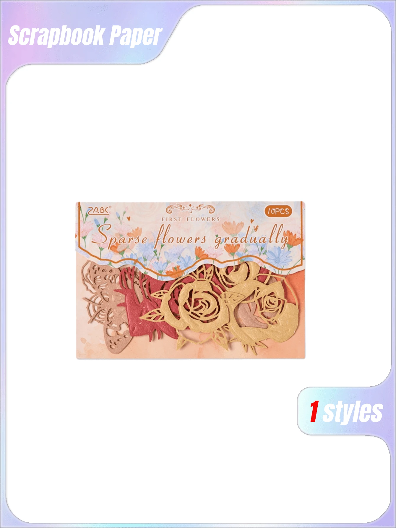 4-Piece Flower Shadow Hollow Sticker Paper Set | Retro Non-Adhesive DIY Collage Supplies For Cross-Border - suit - View 1