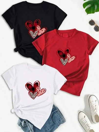 Camiseta de mujer de manga corta con cuello redondo, holgada, casual y versátil. Con estampado moderno, elegante y sofisticado de letras simples, ideal como prenda básica; confeccionada en tela suave con excelente caída