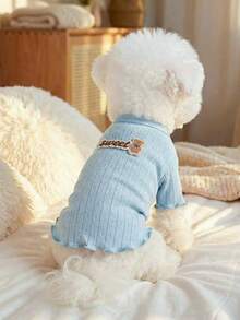 PETSIN 1 peça de roupa universal para cães e gatos, camiseta macia, respirável e confortável, pulôver casual para animais de estimação, ideal para primavera e verão. - Multicolorido - Ver 7