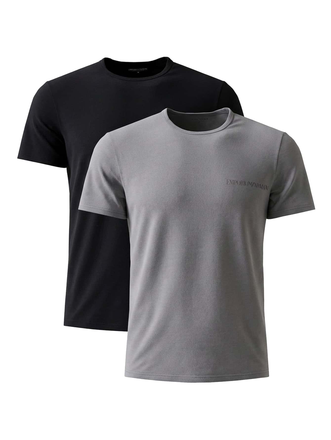 Armani 2 Pack Men's O-Neck T-Shirt Black Grey - Shade/Black - View 1