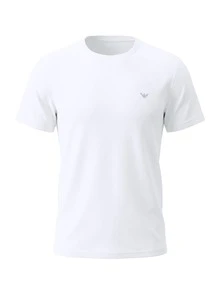2 Pack Men's O-Neck T-Shirt White Navy Blue - Armani Blue/White - View 5