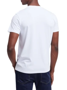 2 Pack Men's O-Neck T-Shirt White Navy Blue - Armani Blue/White - View 3