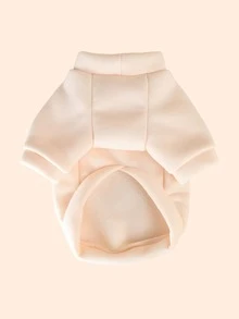 PETSIN 1件猫/狗通用服装，心形水钻宠物毛衣，春秋休闲套头衫 - 米色 - 查看 4