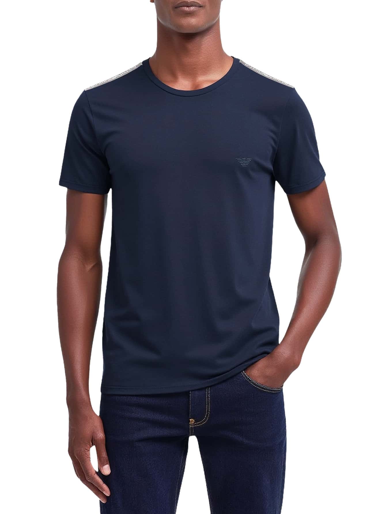 Armani Men's O-Neck T-Shirt Navy Blue - Armani Blue - 查看 1