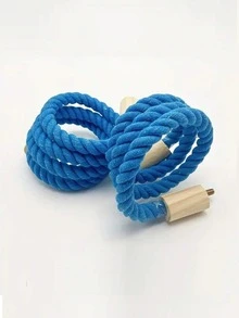 1个可弯曲双头木螺丝鹦鹉攀爬架鸟类栖木玩具，四季皆宜 - 藍色 - 查看 8