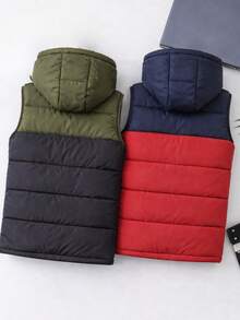 Set 2 Pieces Boy Vest With Plush Hood For Daily Use Modern Design, For Any Season. - 彩色 - 查看 2