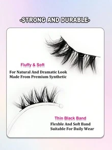 7 Pairs Half False Eyelashes Soft Natural Cat Eye Look Wispy Crisscross Fluffy Lashes For Subtle Daily Makeup - Criss Cross lashes - View 6